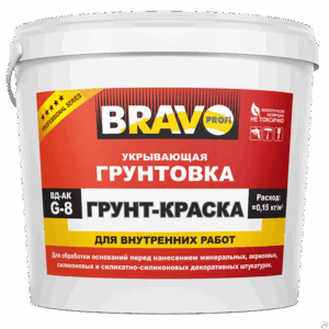 Грунт-краска под декоративные покрытия Bravo ведро 15 кг, Браво