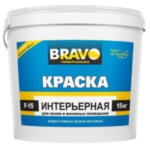 Краска вододисперсионная серии Универсал Bravo F - 15 ведро 14 кг Браво