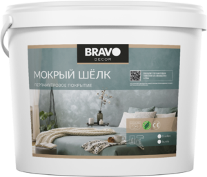 Декоративное покрытие Мокрый шелк Золото Bravo 5 кг, Браво