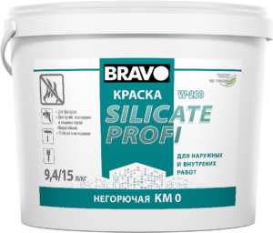Краска W-200 PROFI SILICATE фасадная негорючая силикатная 15 кг